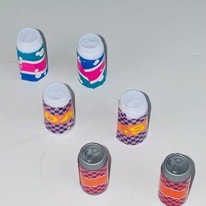 Barbie Lot of 6 Pretend Play Toy Cans of Soda Pop Kids Playset Toys